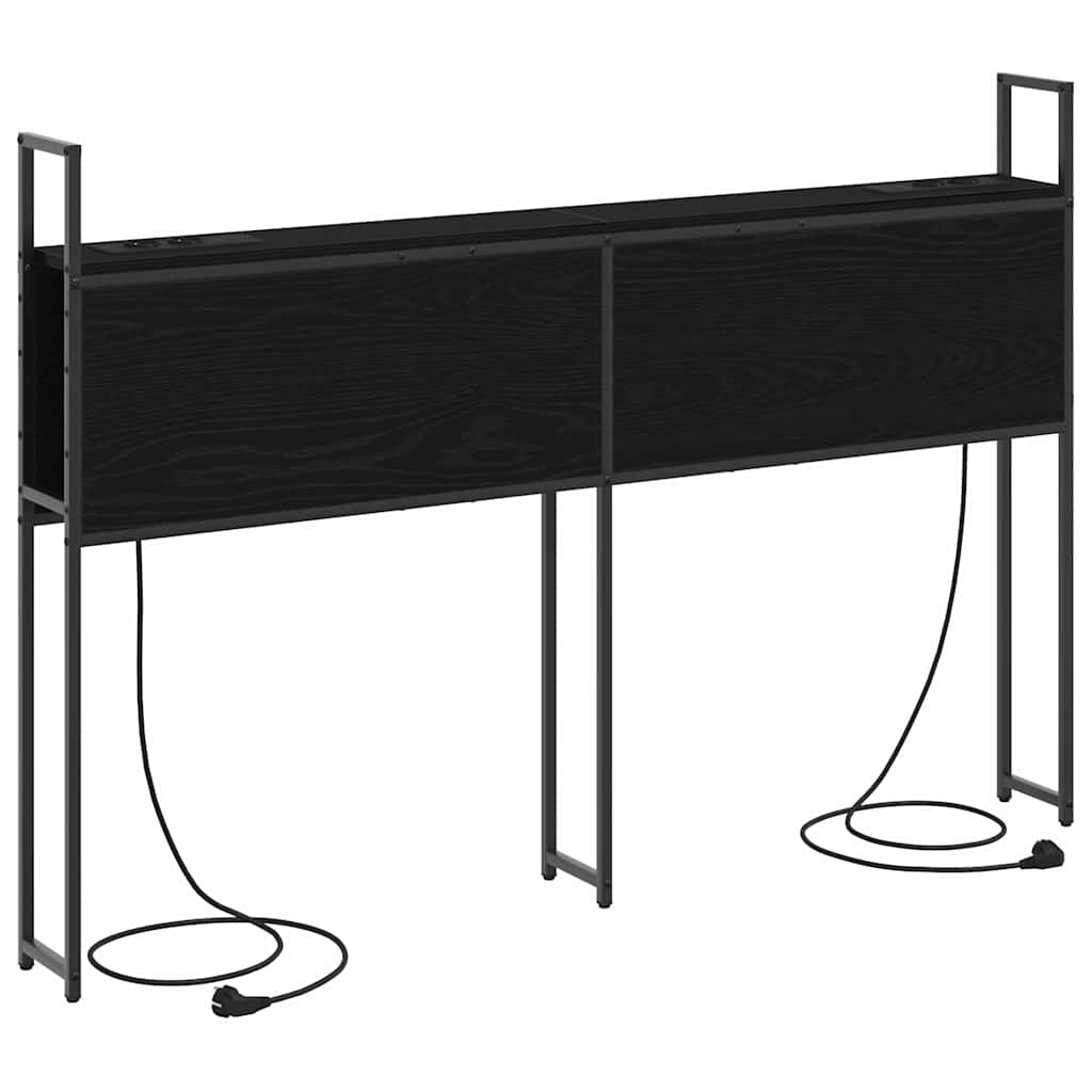 Opbevaringshovedgavl Sort Eg 135 Cm Konstrueret Træ - Billede 2
