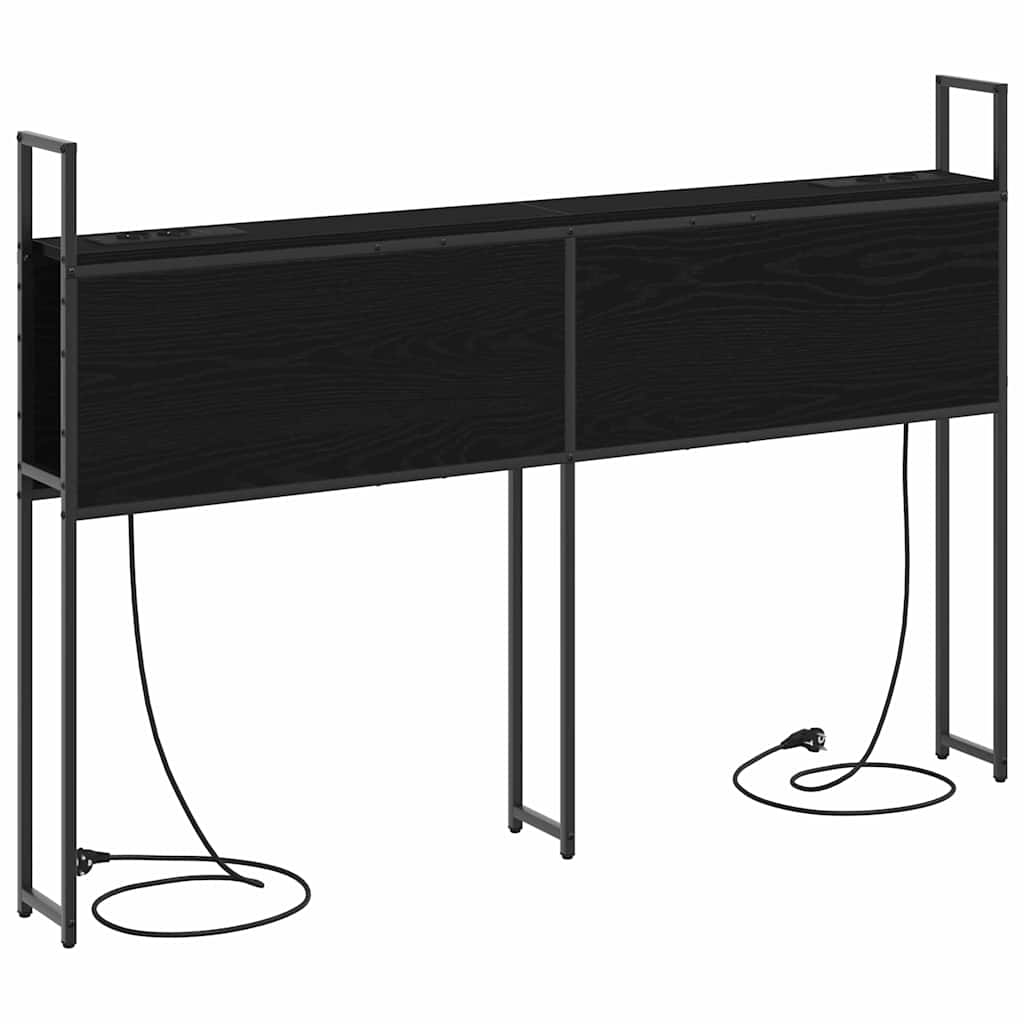 Opbevaringshovedgavl Sort Eg 135 Cm Konstrueret Træ - Billede 6