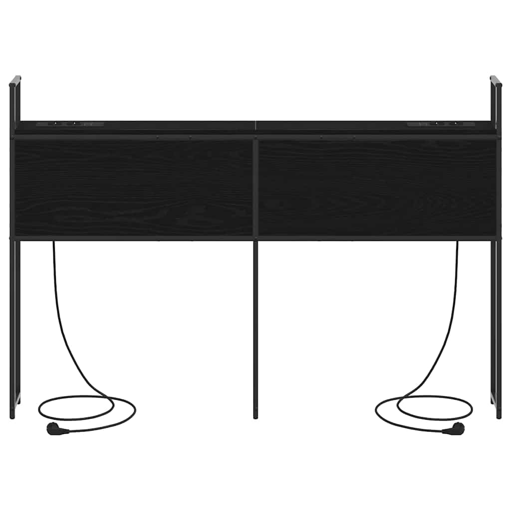 Opbevaringshovedgavl Sort Eg 150 Cm Konstrueret Træ - Billede 4