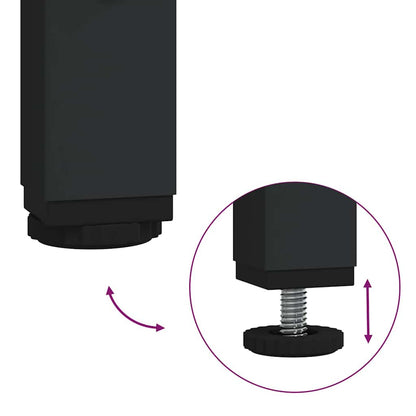 Opbevaringshovedgavl Sort Eg 150 Cm Konstrueret Træ - Billede 10