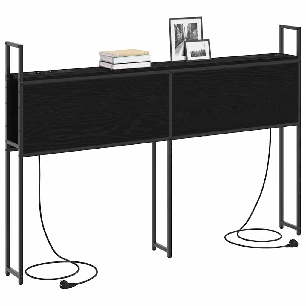Opbevaringshovedgavl Sort Eg 150 Cm Konstrueret Træ - Billede 3