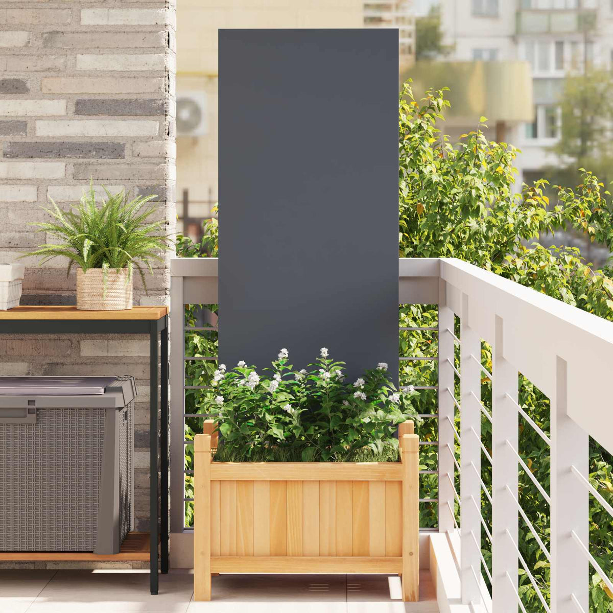 Have Privatliv Skærm Antracit 50 X 140 Cm Koldvalset Stål - Hovedbillede