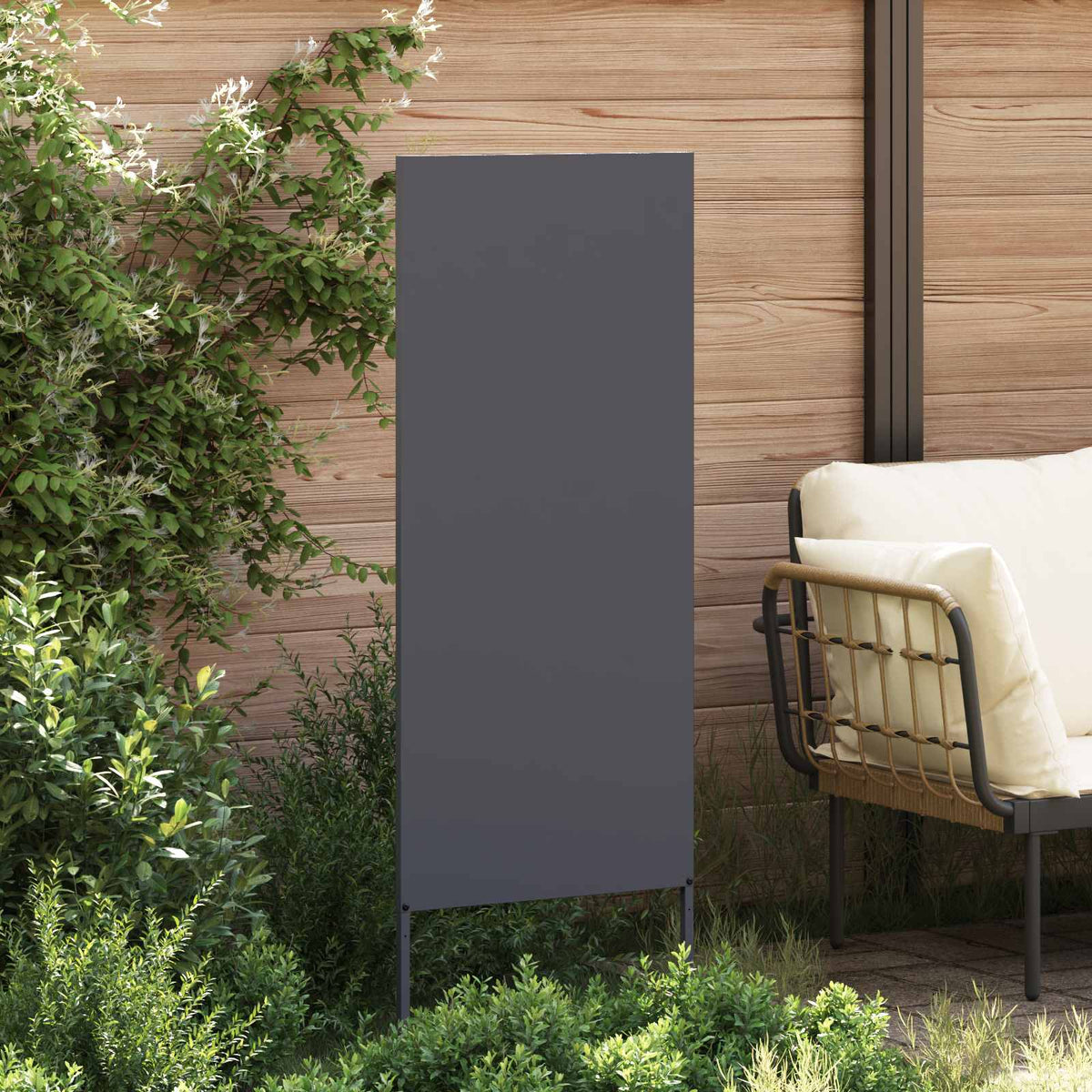 Have Privatliv Skærm Antracit 50 X 140 Cm Koldvalset Stål - Billede 3