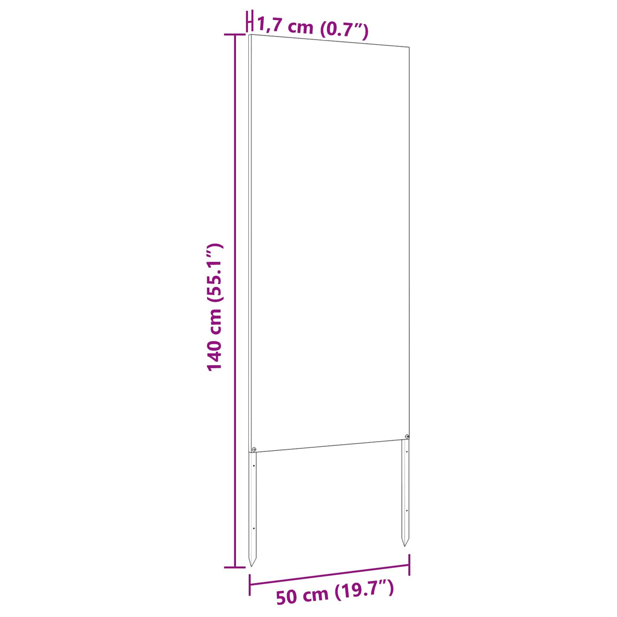 Have Privatliv Skærm Antracit 50 X 140 Cm Koldvalset Stål - Billede 15