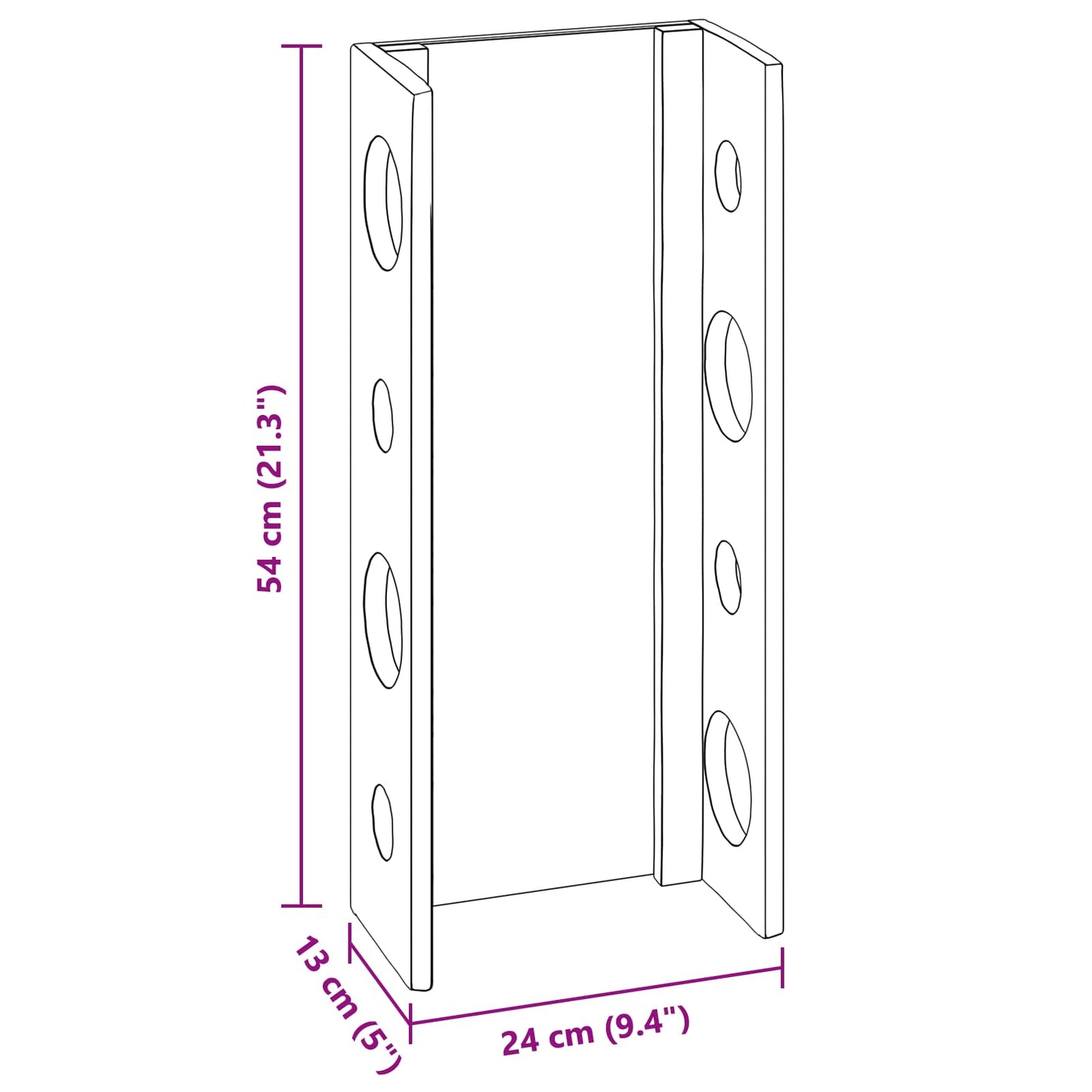 Hylde 24 X 13 X 54 Cm Massiv Mahogni - Billede 11