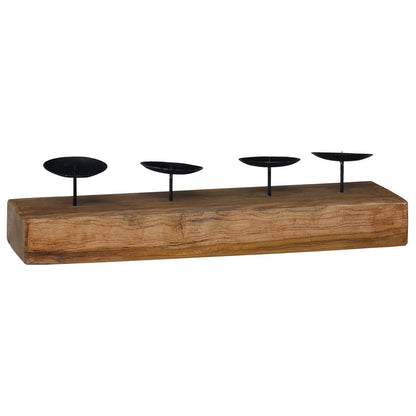 Lysestage Naturfarvet 50 X 15 X 10 Cm Massivt Teaktræ - Billede 2