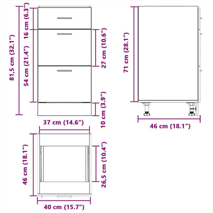 Køkken Base Kabinet Eg 40 X 46 X 81,5 Cm Konstrueret Træ - Billede 12
