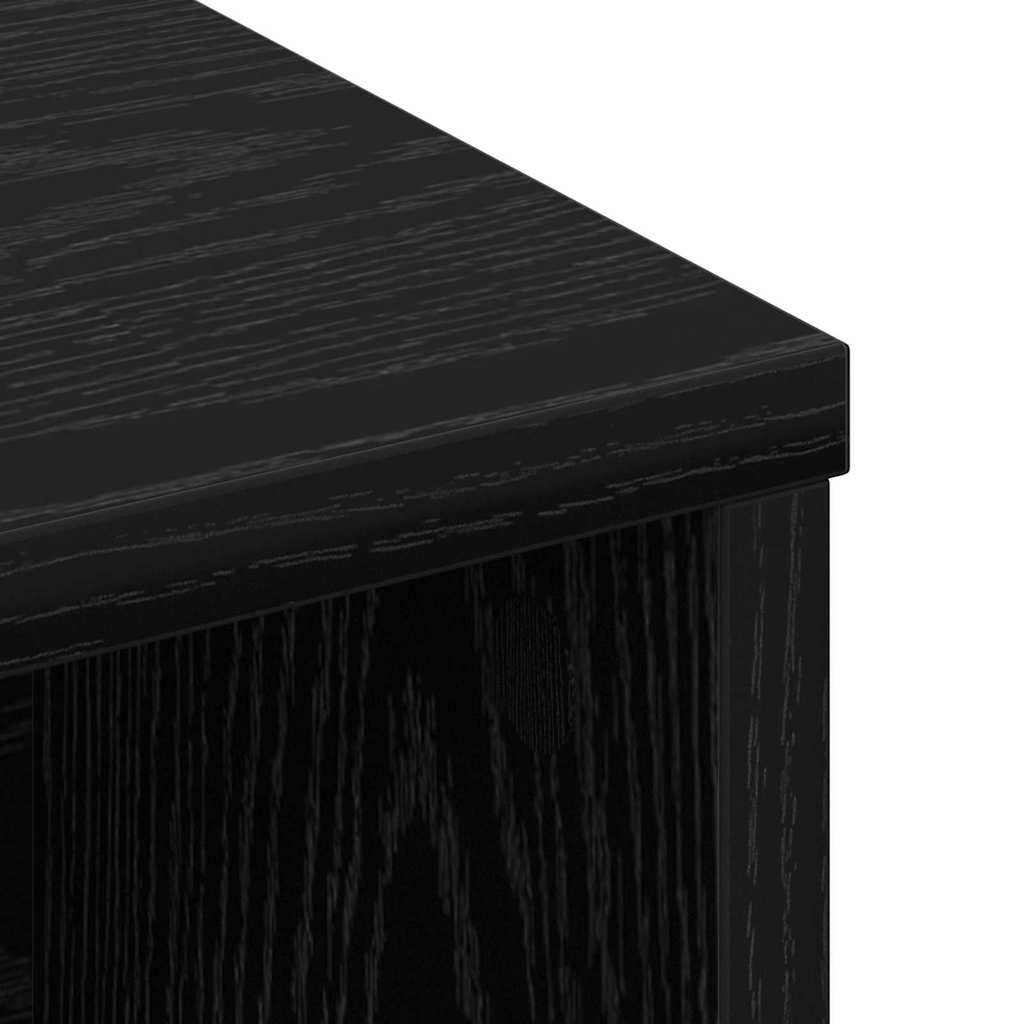 Hovedgærde Skab Sort Eg 220 X 19 X 101,5 Cm Konstrueret Træ - Billede 8