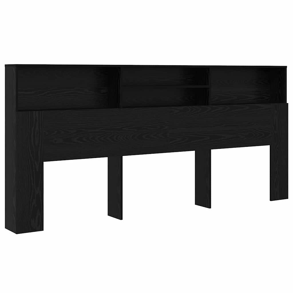 Hovedgærde Skab Sort Eg 220 X 19 X 101,5 Cm Konstrueret Træ - Billede 2