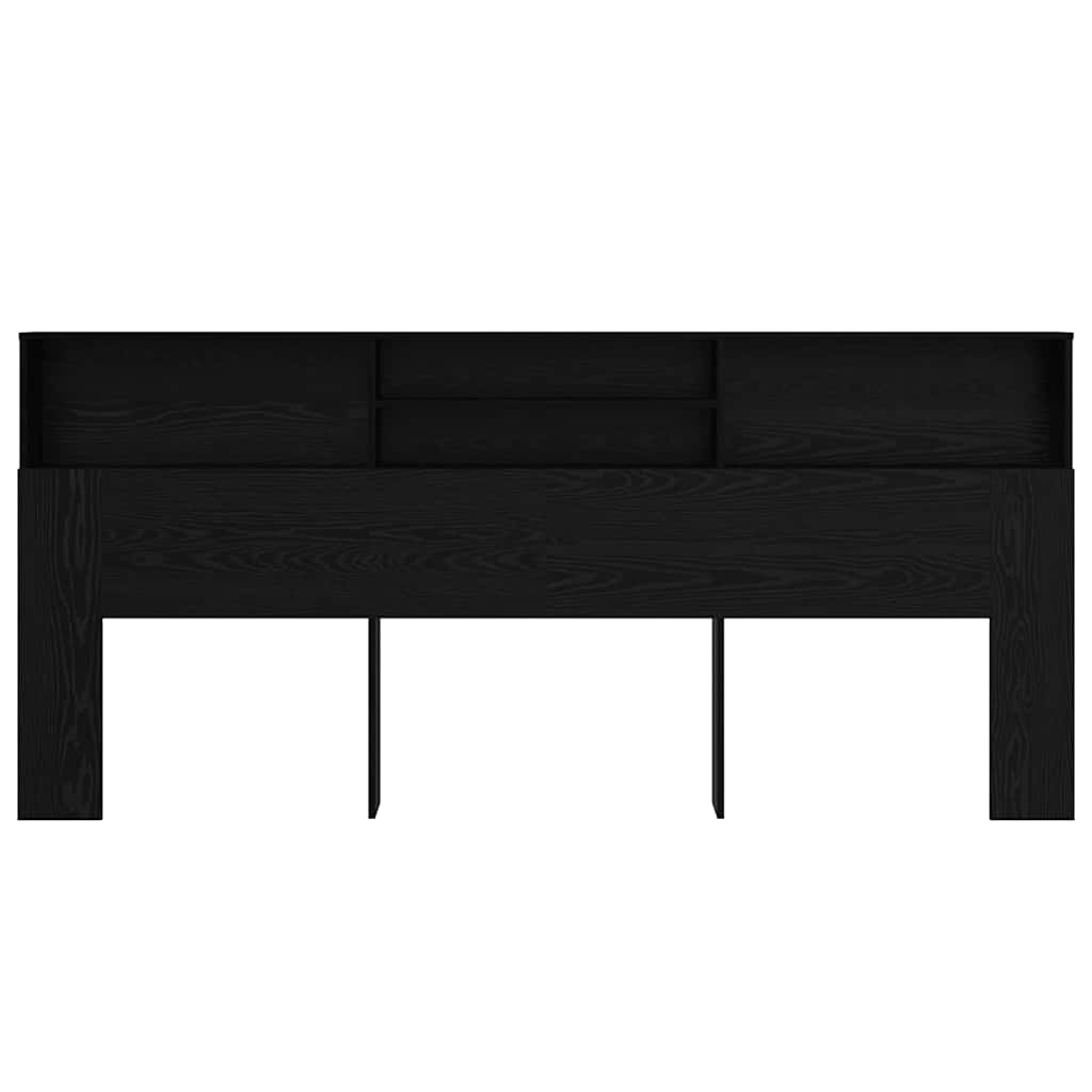Hovedgærde Skab Sort Eg 220 X 19 X 101,5 Cm Konstrueret Træ - Billede 5