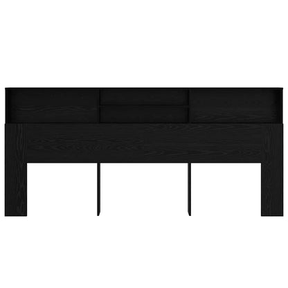 Hovedgærde Skab Sort Eg 220 X 19 X 101,5 Cm Konstrueret Træ - Billede 5