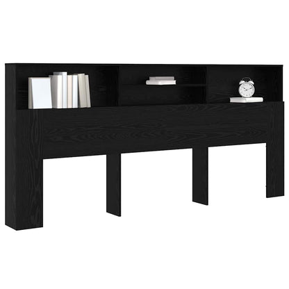 Hovedgærde Skab Sort Eg 220 19 101,5 Cm Konstrueret Træ - Billede 3