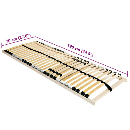 Senge Med Lærkestruktur Brun 70 190 Cm Massivt Bøgetræ - Billede 6