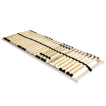 Senge Med Lærkestruktur Brun 140 190 Cm Massivt Bøgetræ - Hovedbillede