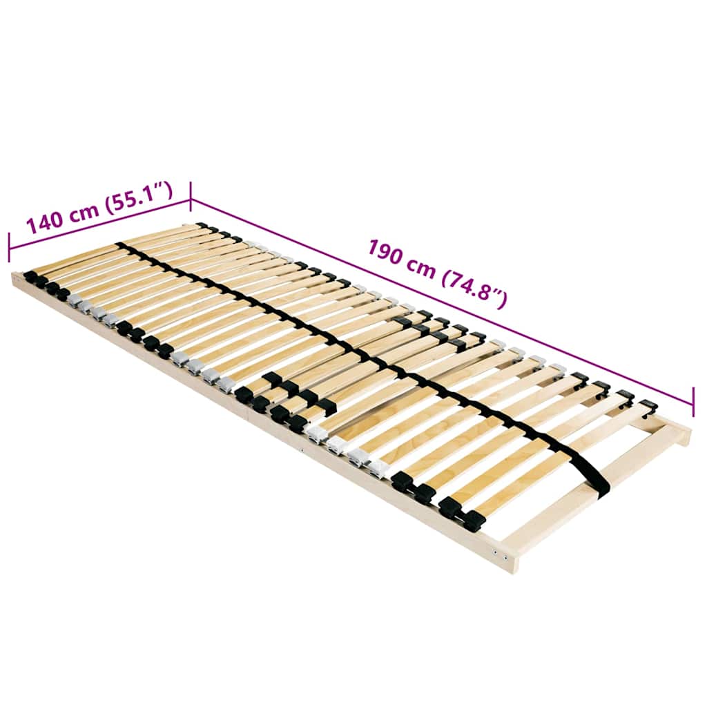 Senge Med Lærkestruktur Brun 140 190 Cm Massivt Bøgetræ - Billede 6