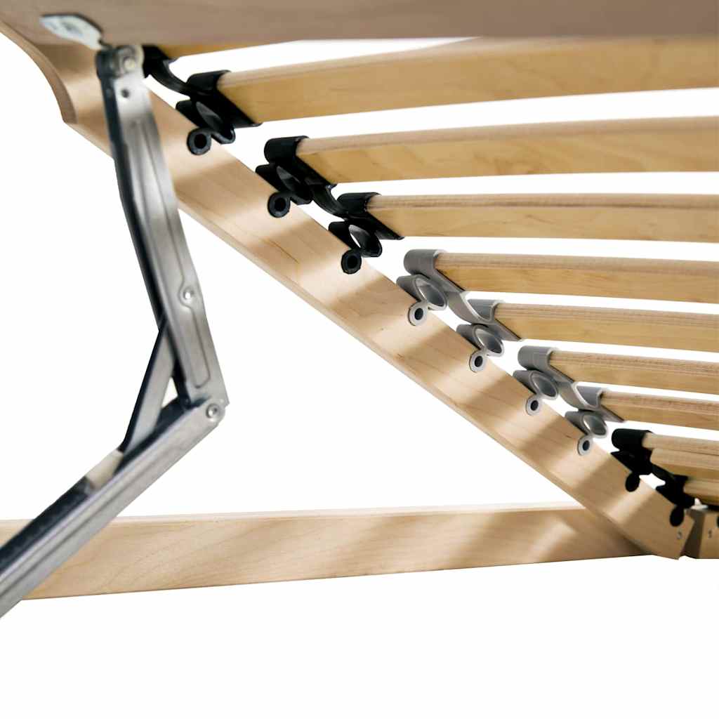 Senge Med Lærkestruktur Brun 90 190 Cm Massivt Bøgetræ - Billede 4