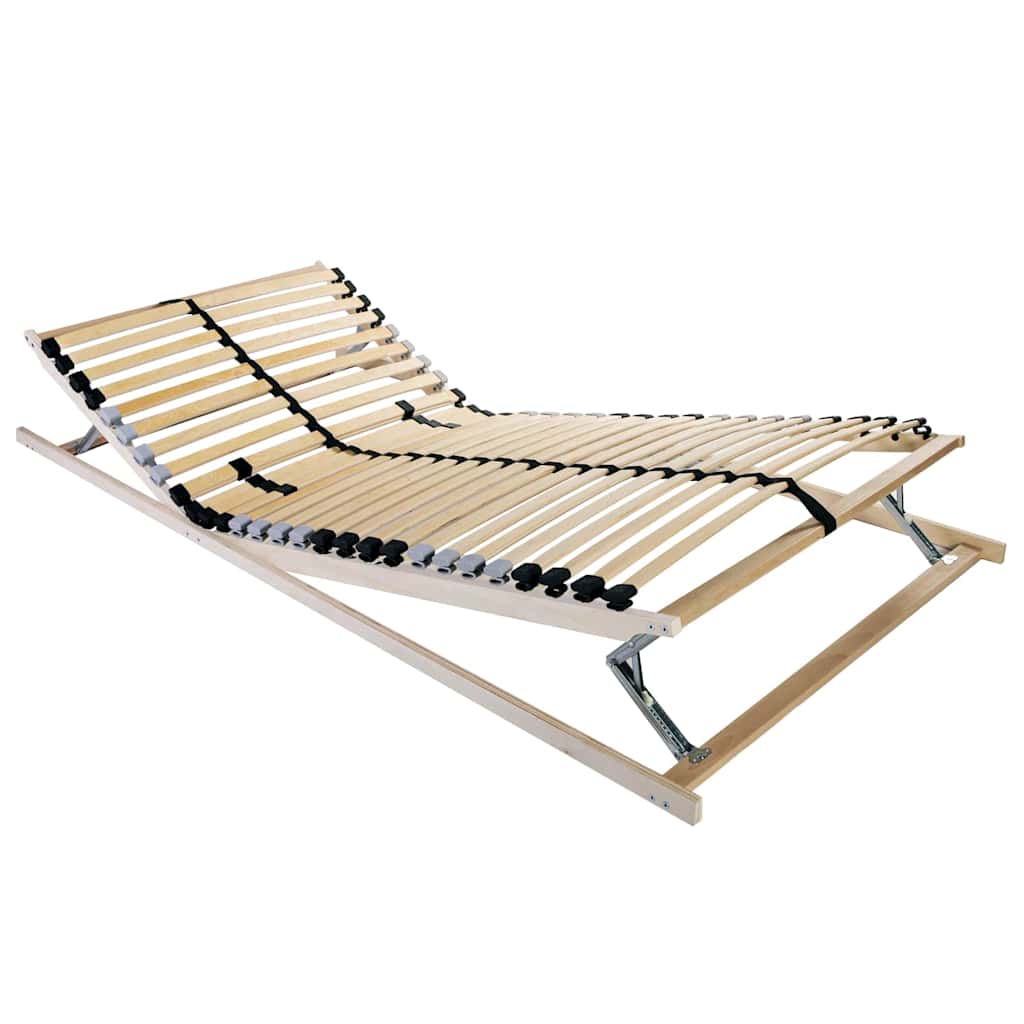 Senge Med Lærkestruktur Brun 90 190 Cm Massivt Bøgetræ - Hovedbillede