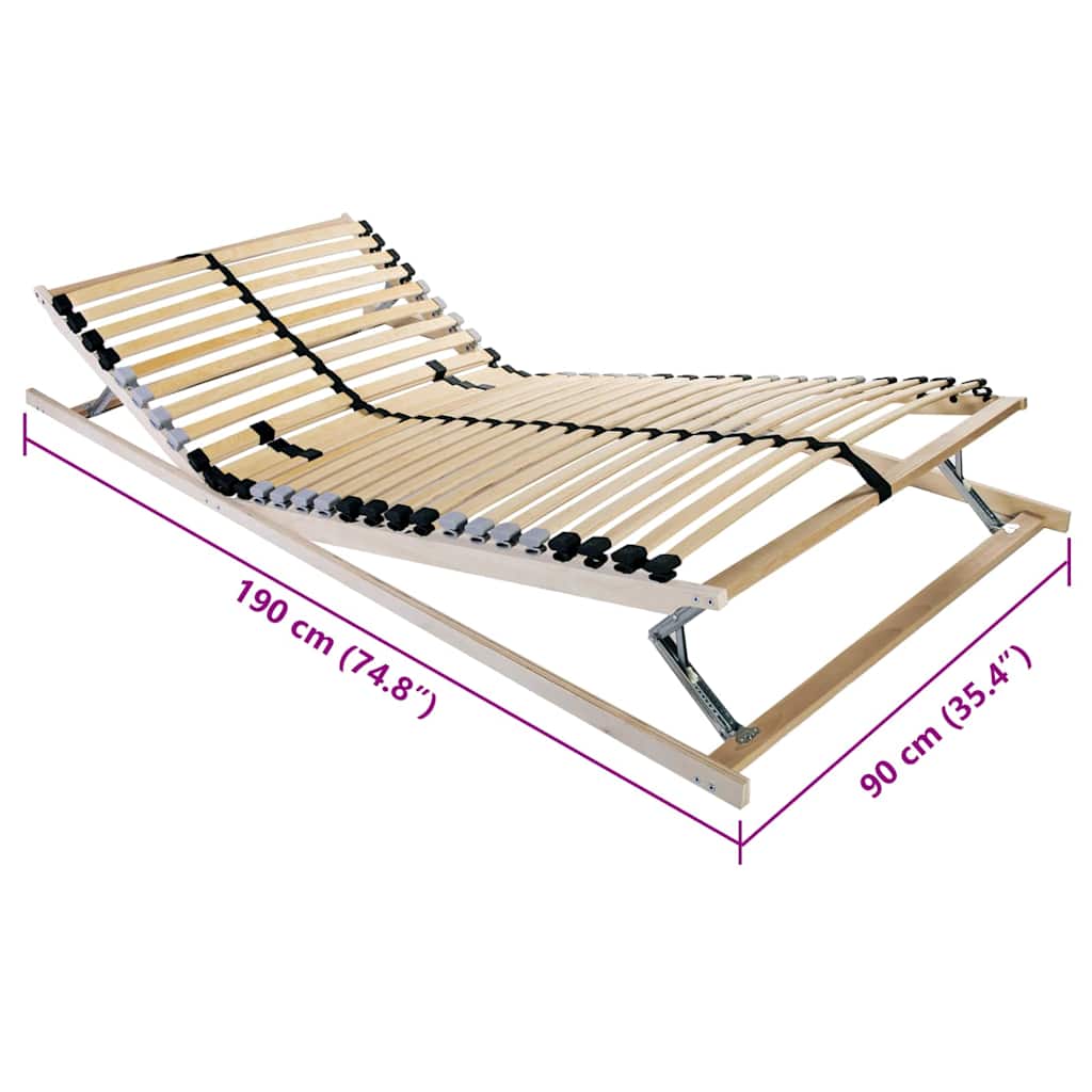Senge Med Lærkestruktur Brun 90 190 Cm Massivt Bøgetræ - Billede 7