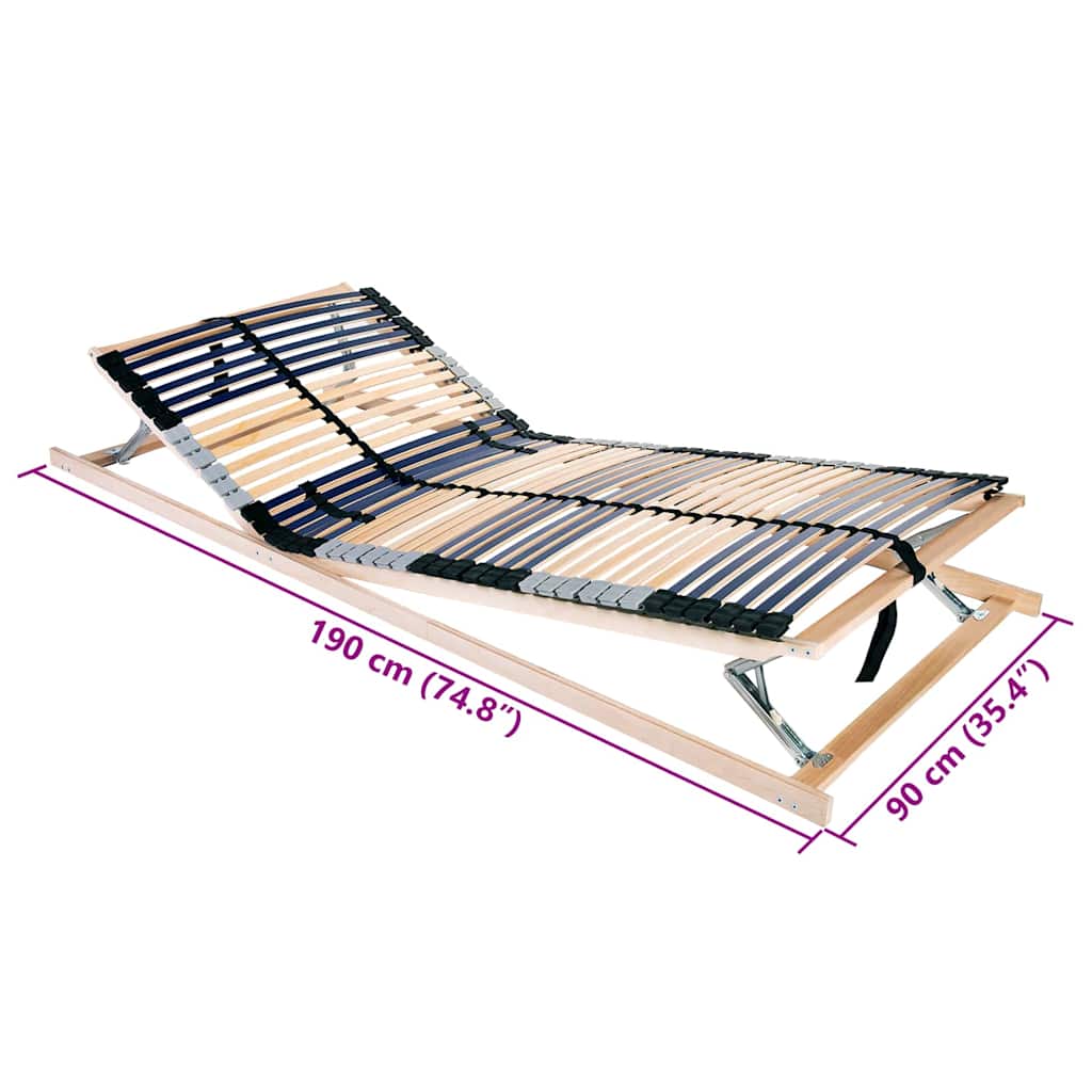 Lamelbund Brun 90 X 190 Cm Massivt Bøgetræ - Billede 7