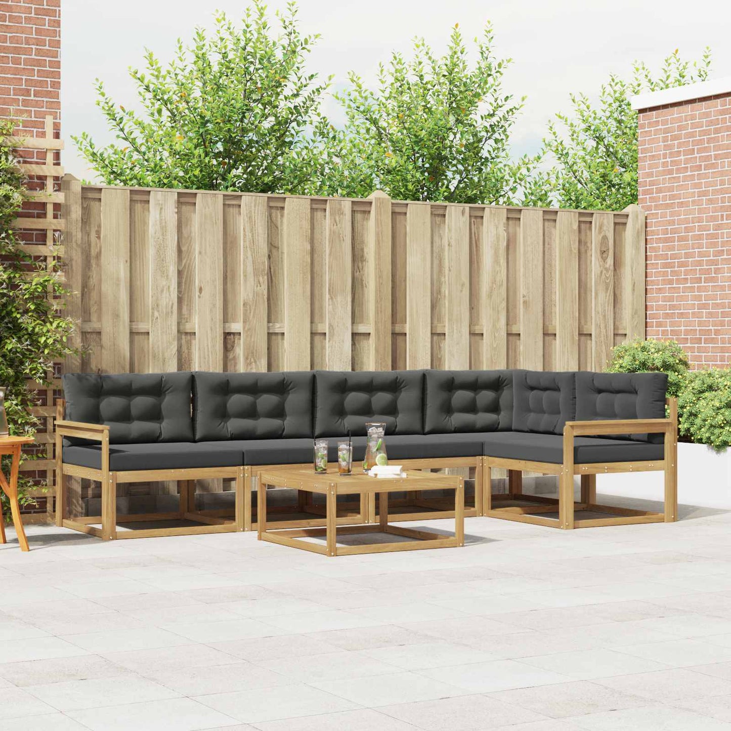Udendørs Sofagruppe Med Pude 6 Dele - Variant 3386471