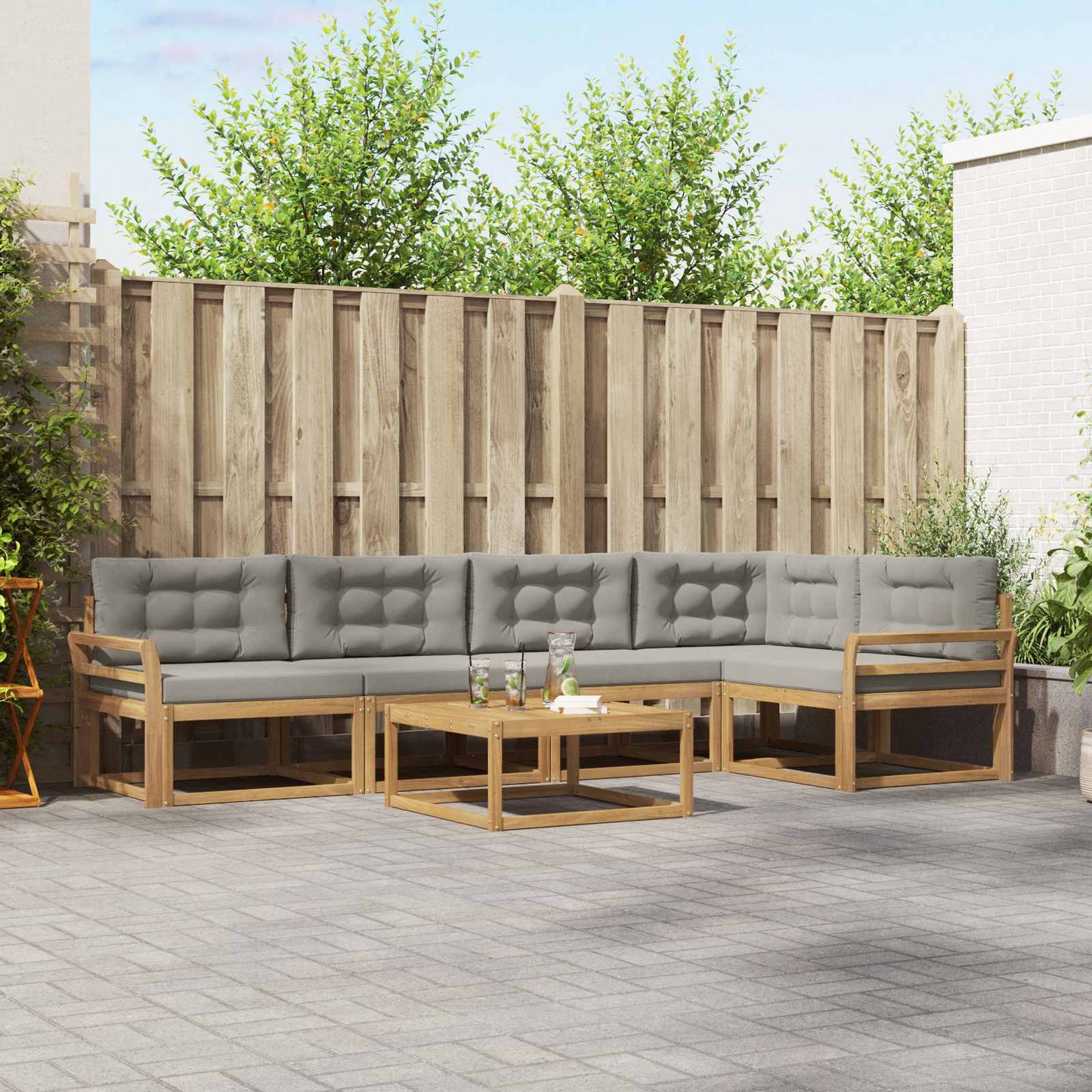 Udendørs Sofagruppe Med Pude 6 Dele - Variant 3386480