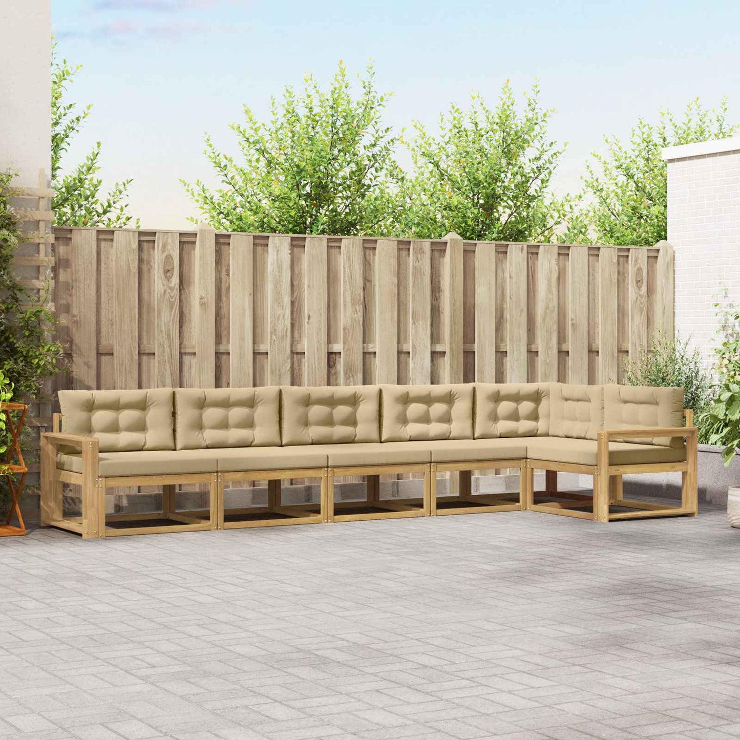 Udendørs Sofagruppe 6 Dele Massivt Akacietræ