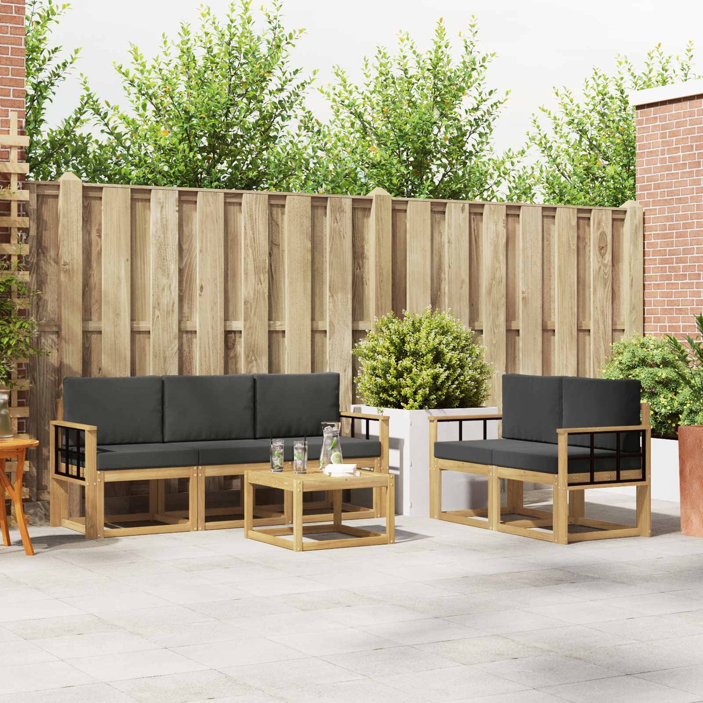 Udendørs Sofagruppe Med Pude 6 Dele - Variant 3387256