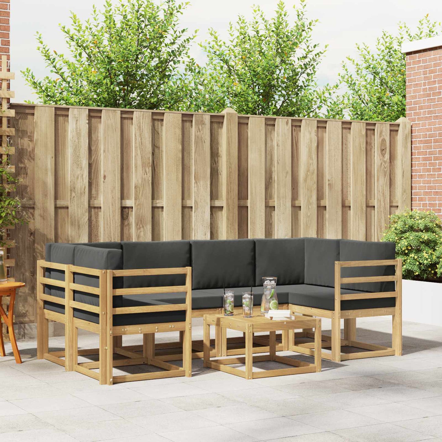 Udendørs Sofagruppe Med Pude 7 Dele - Variant 3387301