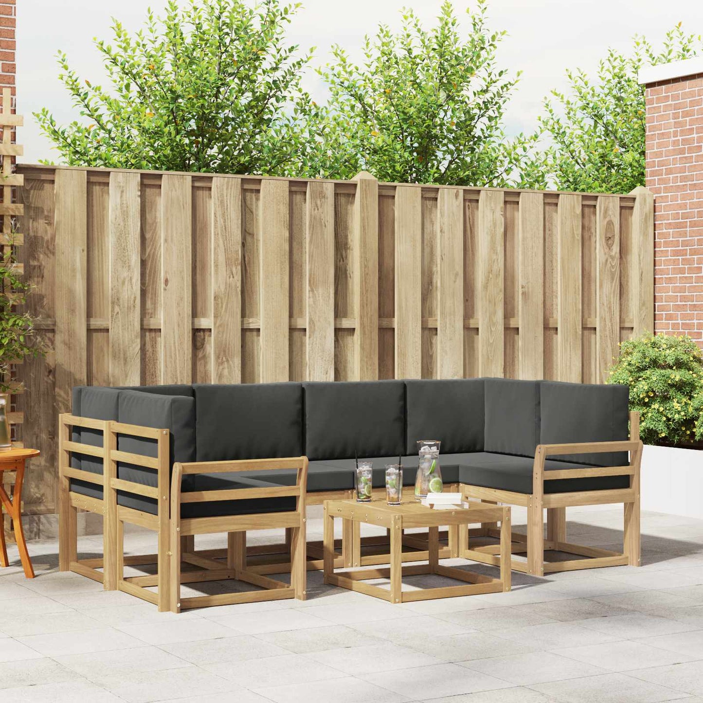 Udendørs Sofagruppe Med Pude 7 Dele - Variant 3387316