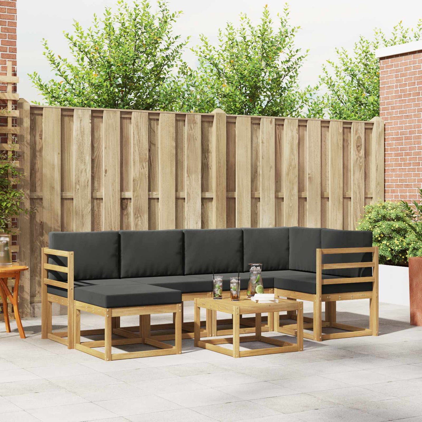Udendørs Sofagruppe Med Pude 7 Dele - Variant 3387896