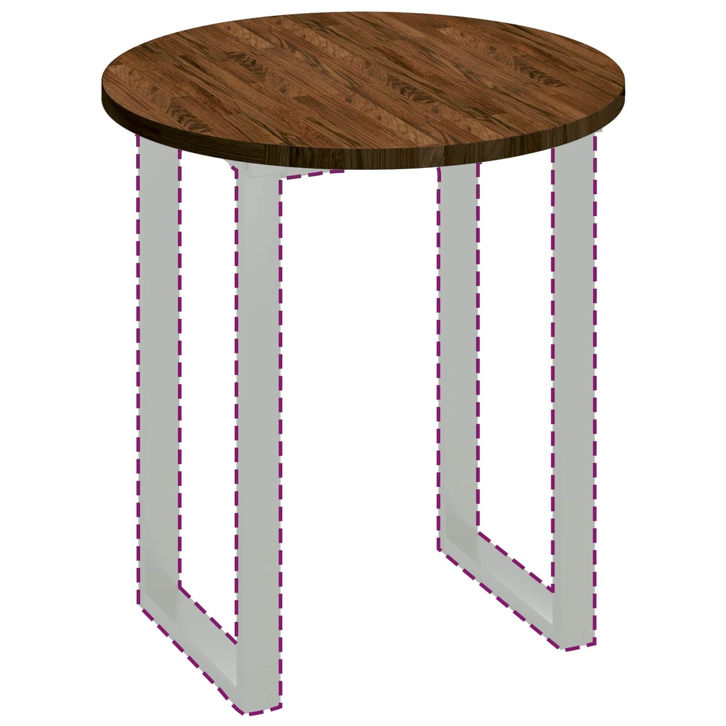 Bordplade Mørk Ø 70 X 2,5 Cm Massivt Eg Træ - Billede 3