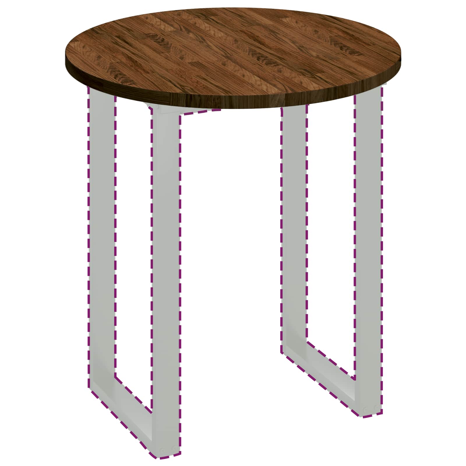 Bordplade Mørk Ø 70 X 2,5 Cm Massivt Eg Træ - Billede 3