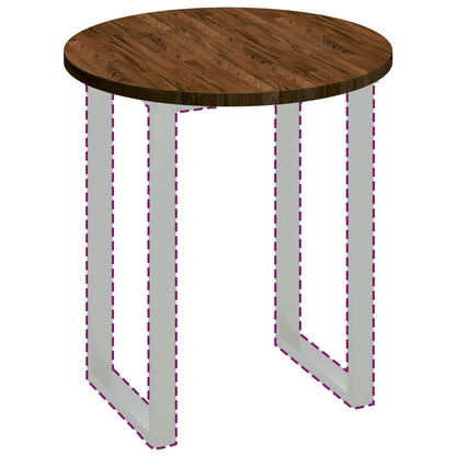 Bordplade Mørk Ø 70 X 2,5 Cm Massivt Eg Træ - Billede 3