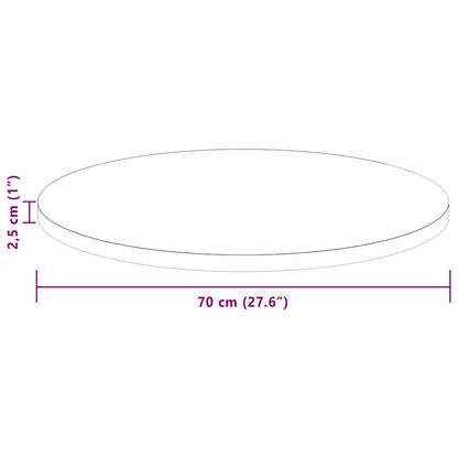 Bordplade Mørk Ø 70 X 2,5 Cm Massivt Eg Træ - Billede 8