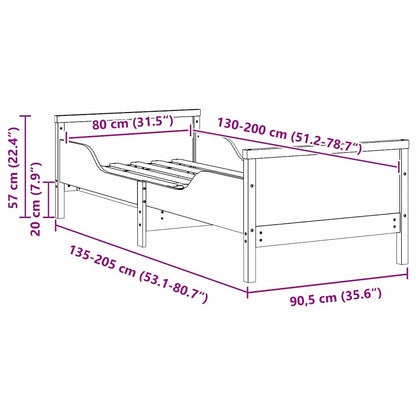 Udvidelig Sengestel Til Børn Other Hvid 80 X 130 / 165 / 200 Cm - Billede 11