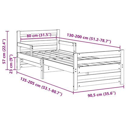 Udvidelig Sengestel Til Børn Other Brun 80 130 / 165 / 200 Cm - Billede 11