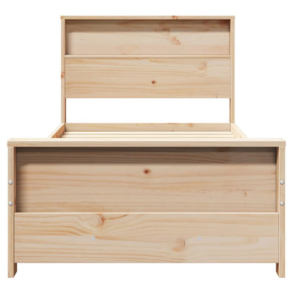 Sengestel Med Hovedgærde Brun 90 X 200 Cm Massivt Fyrretræ - Billede 6