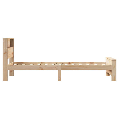 Sengestel Med Hovedgærde Brun 90 X 200 Cm Massivt Fyrretræ - Billede 7