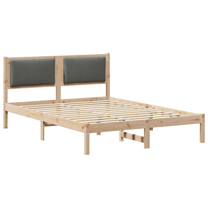 Sengestel Med Hovedgærde Mørkegrå 160 X 200 Cm Massiv Fyrretræ - Billede 2