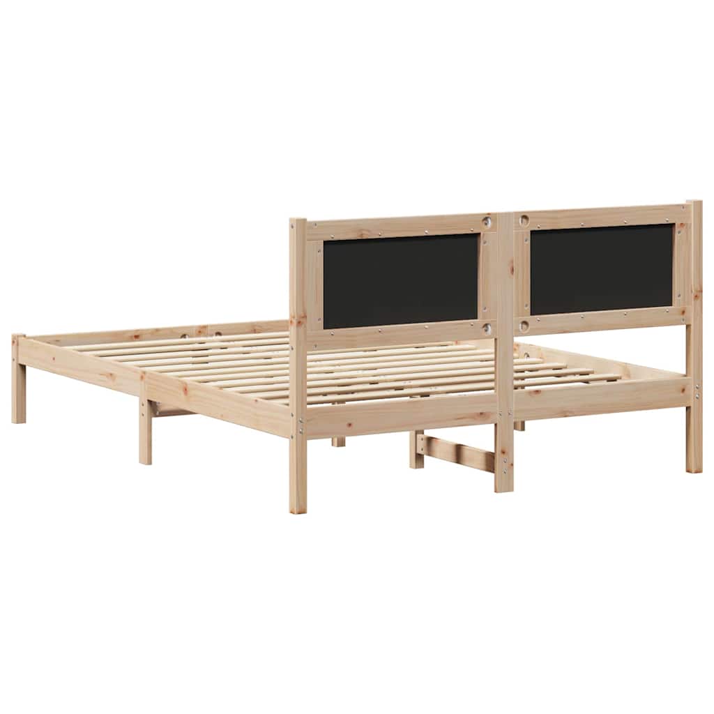 Sengestel Med Hovedgærde Mørkegrå 160 X 200 Cm Massiv Fyrretræ - Billede 7