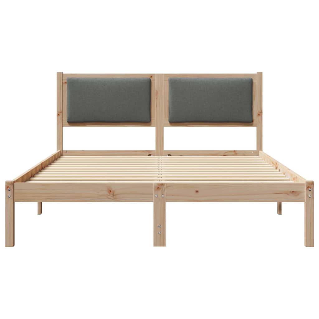 Sengestel Med Hovedgærde Mørkegrå 160 X 200 Cm Massiv Fyrretræ - Billede 5