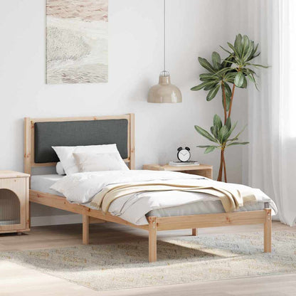 Sengestel Med Hovedgærde Mørkegrå 90 X 200 Cm Massiv Fyrretræ - Hovedbillede