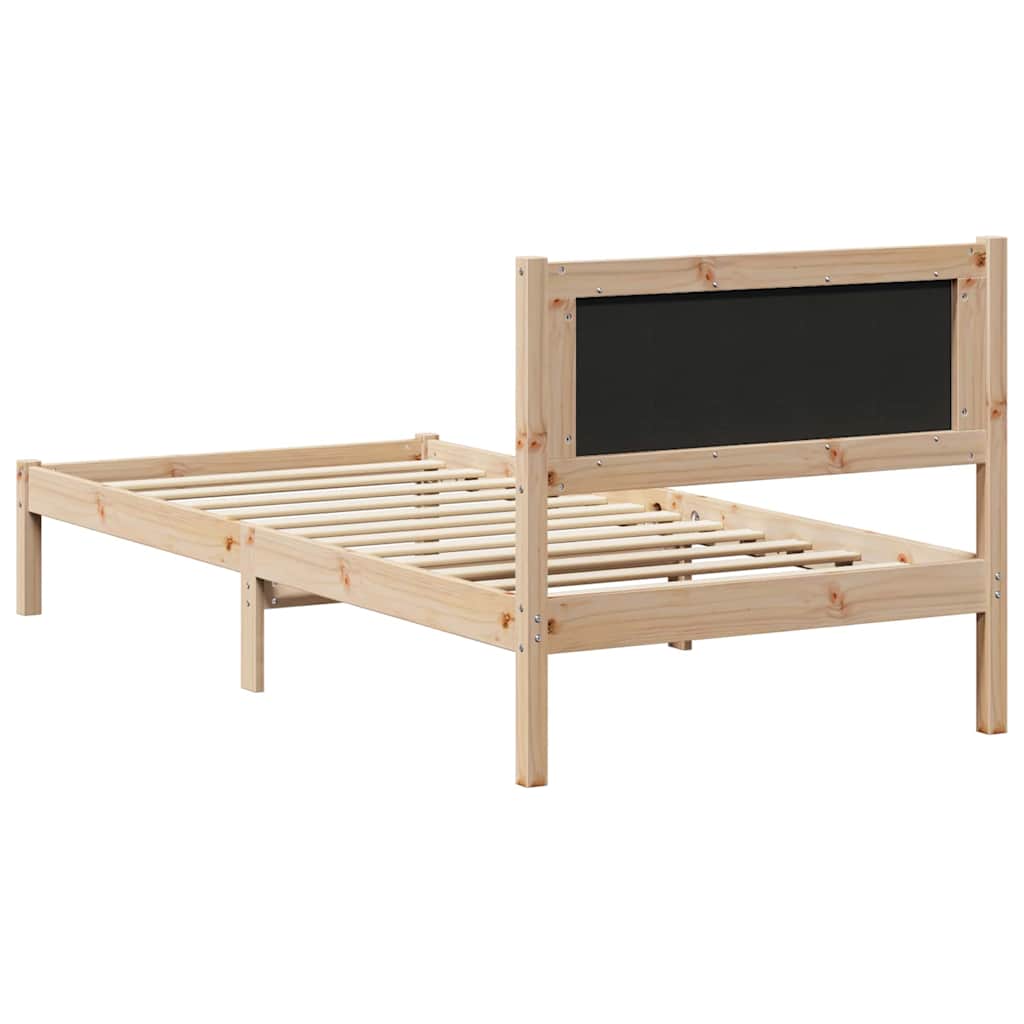 Sengestel Med Hovedgærde Mørkegrå 90 X 200 Cm Massiv Fyrretræ - Billede 7