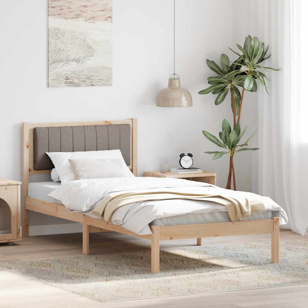 Sengestel Med Polstret Hovedgavl Gråbrun 90 X 200 Cm - Hovedbillede