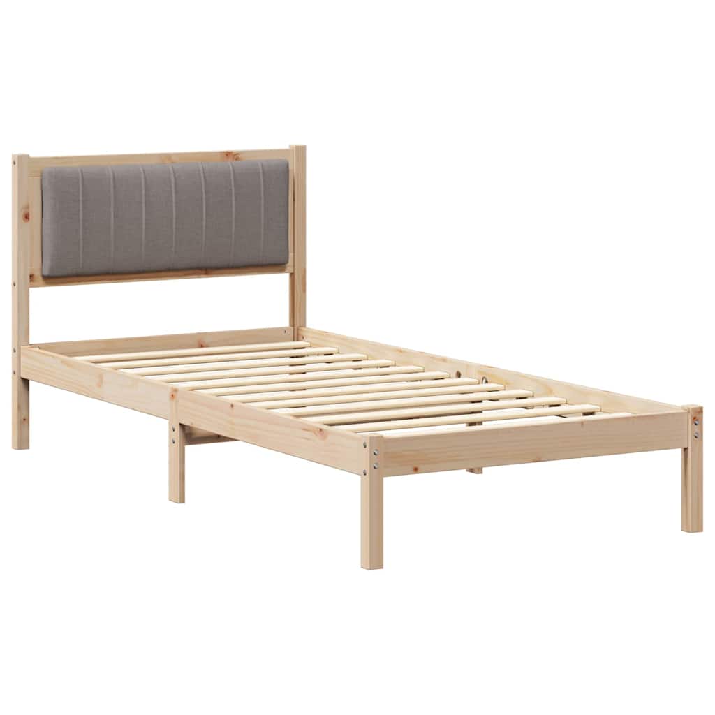 Sengestel Med Polstret Hovedgavl Gråbrun 90 X 200 Cm - Billede 2