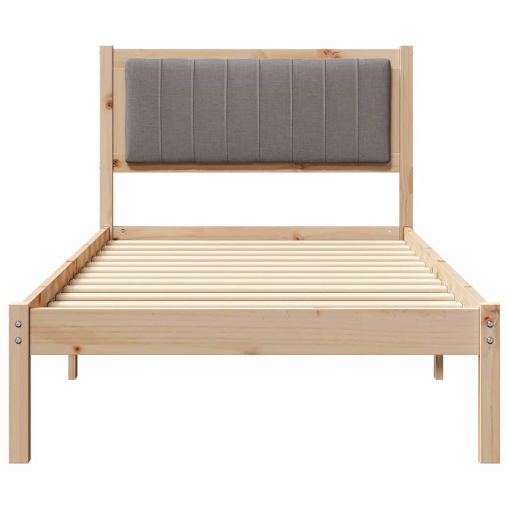 Sengestel Med Polstret Hovedgavl Gråbrun 90 X 200 Cm - Billede 5