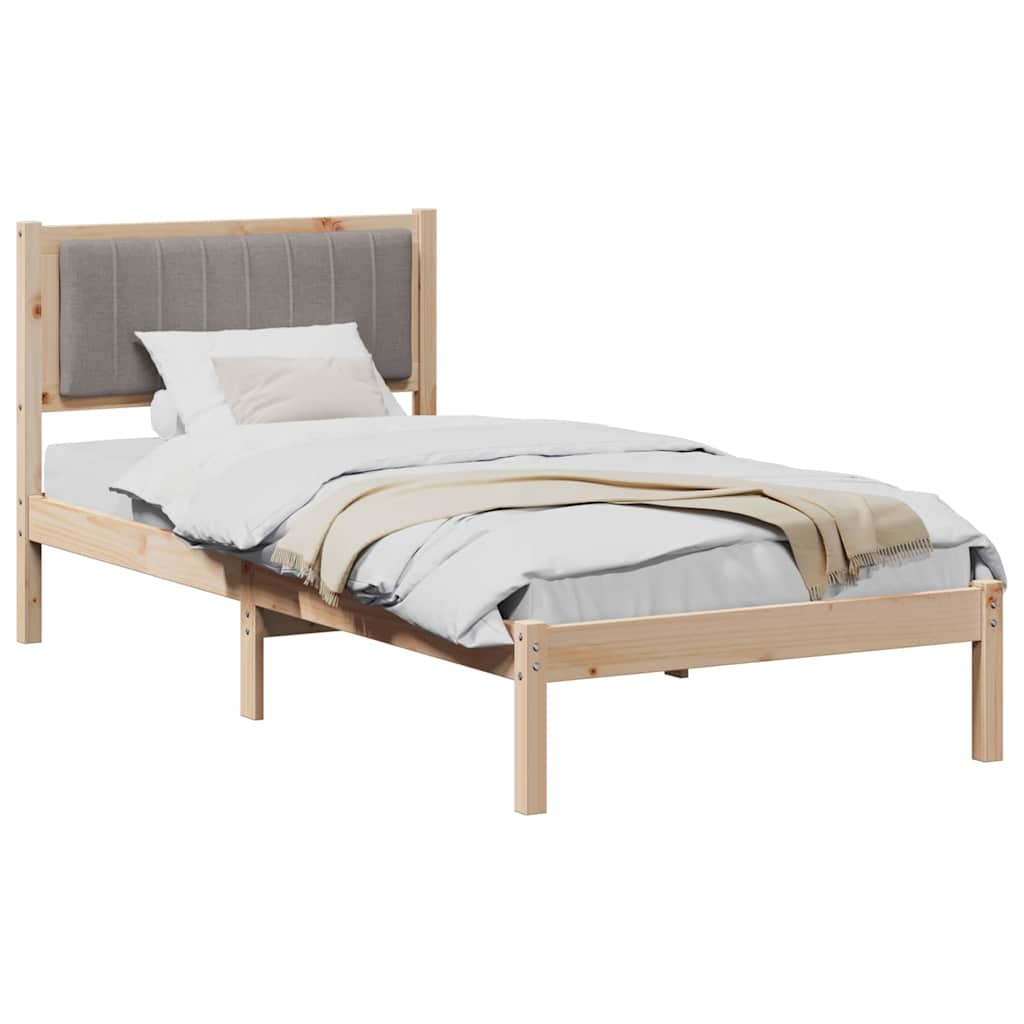 Sengestel Med Polstret Hovedgavl Gråbrun 90 X 200 Cm - Billede 3