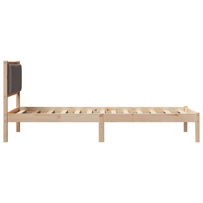 Sengestel Med Polstret Hovedgavl Gråbrun 90 X 200 Cm - Billede 6
