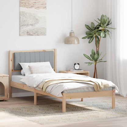 Sengestel Med Polstret Hovedgavl Lysegrå 90 X 190 Cm - Hovedbillede