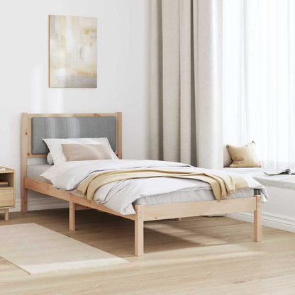 Sengestel Med Polstret Hovedgavl Lysegrå 90 X 190 Cm - Billede 4